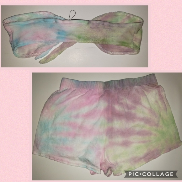 Tie dyed bandeau top and short set - Picture 2 of 7